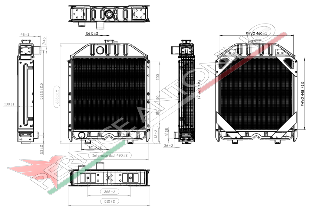 Radiatore in rame per FIAT - NEW HOLLAND