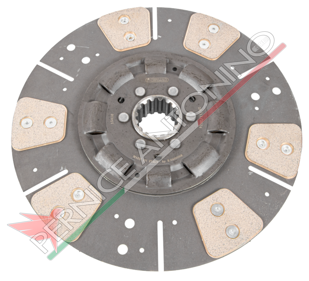 Disco centrale a 6 pale con molle parastrappi