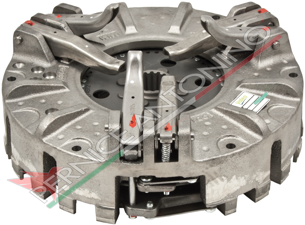 Meccanismo a 6 leve completo di disco centrale metalceramico - con disco presa di forza e cuscinetto reggispinta - Piatto Ã