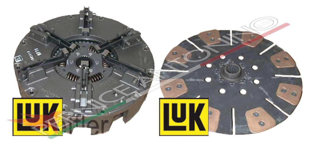 Double clutch kit with driving plate and PTO in sintered material - Plate Ø 350 mm