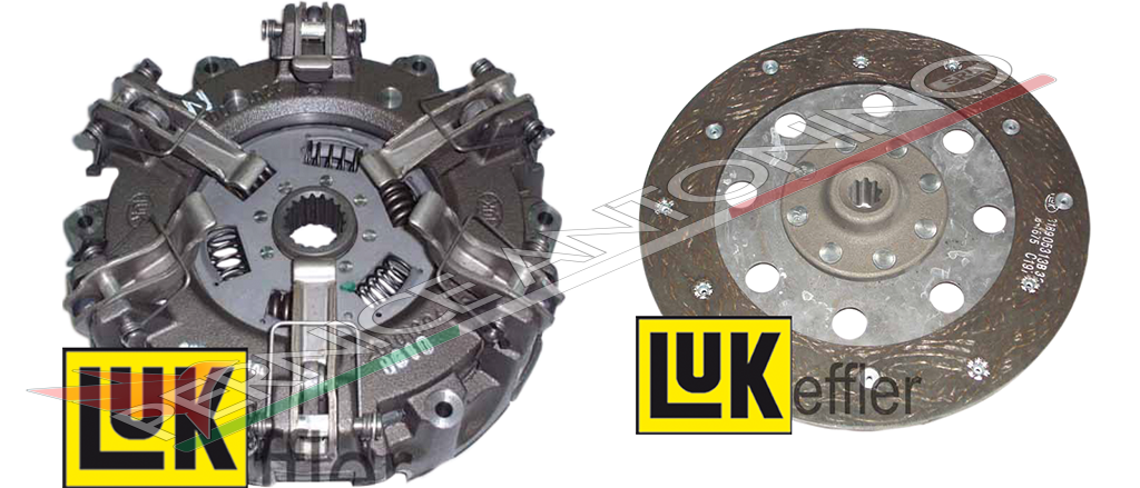 Double clutch kit with 6 levers, internal plate and PTO plate Ø 225 mm