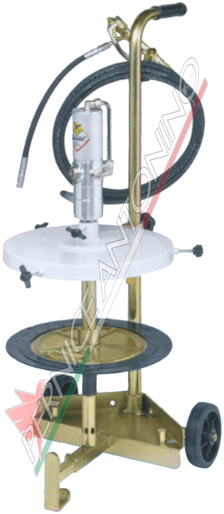 Pompa ingrassaggio pneumatica per fusti con carrello