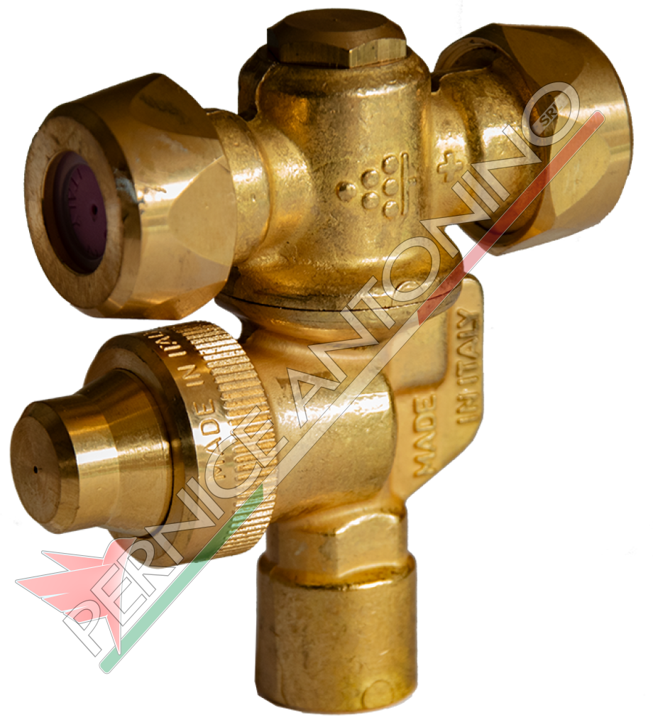 Double brass nozzle holder with anti-drip - Mignon type