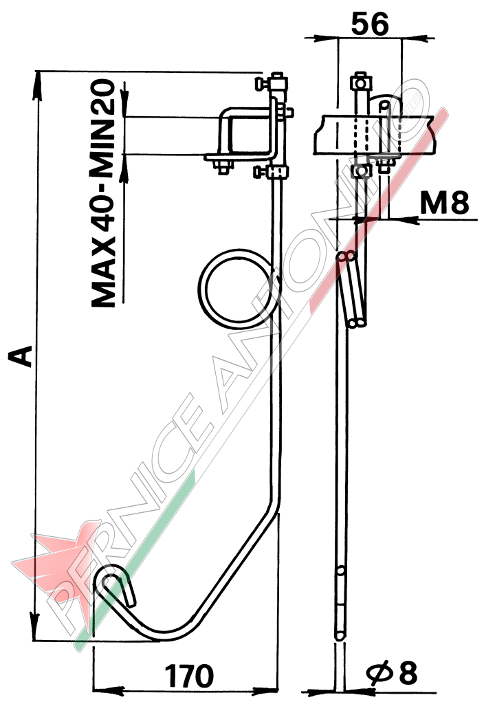 Pair of short stabilizers