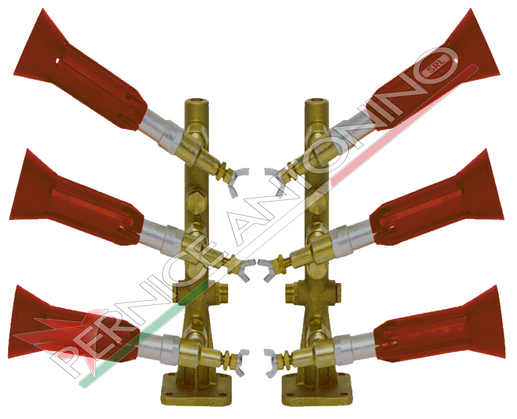 Column spraying bars with articulated joint