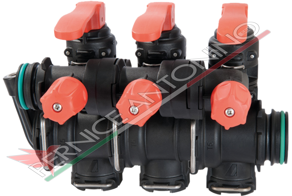 Group of manual valves with calibrated returns