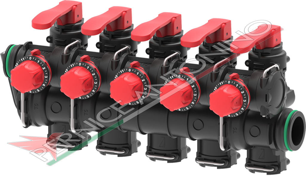 Group of manual valves with calibrated returns