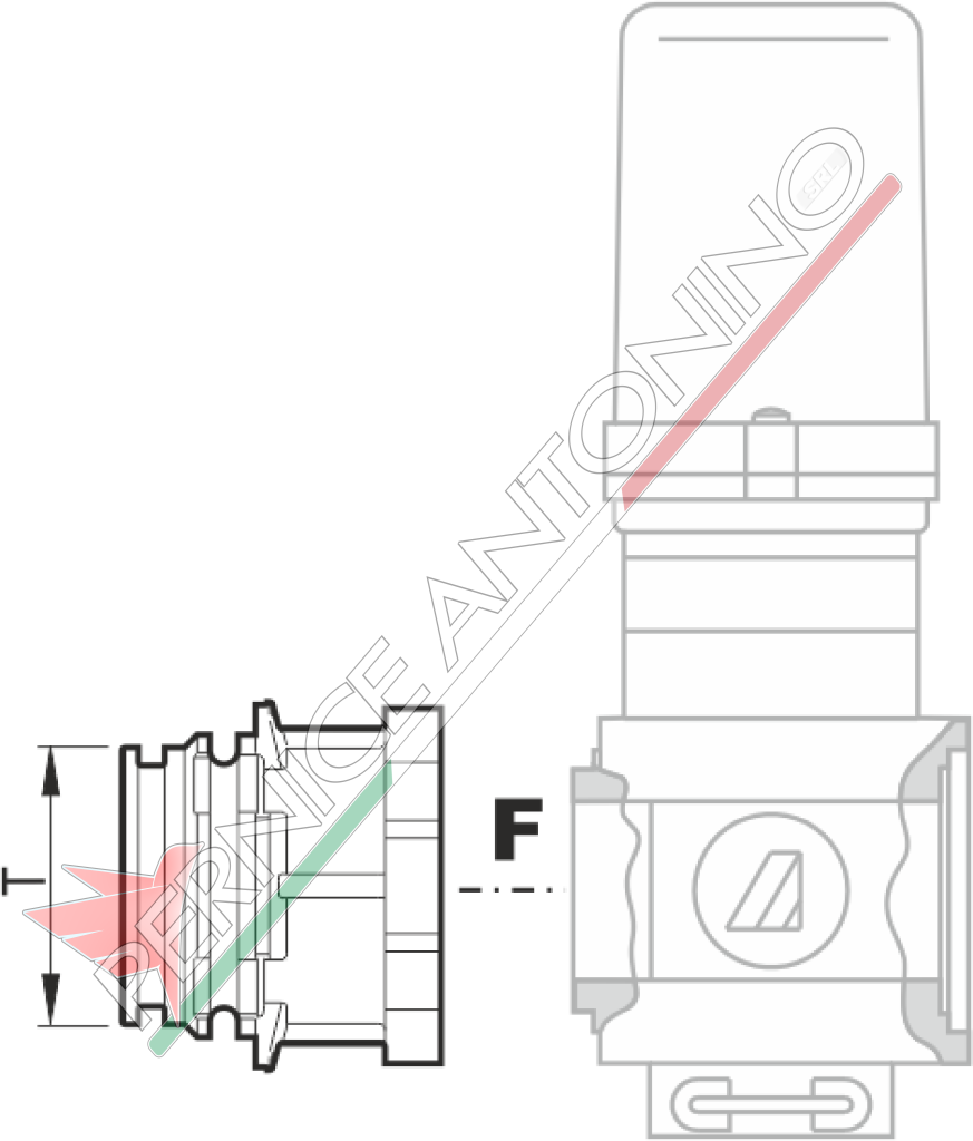 Flange with fork connection for SERIES 463/483 valves