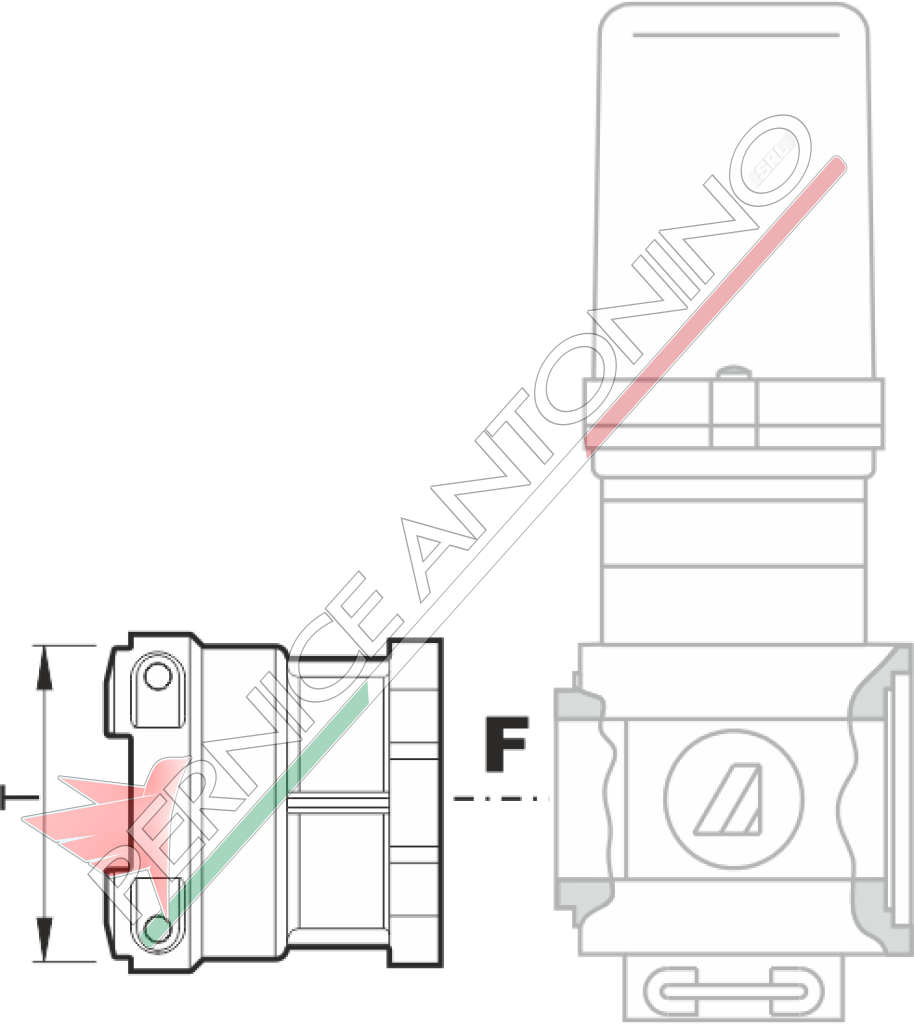 Flange with fork connection for SERIES 463/483 valves