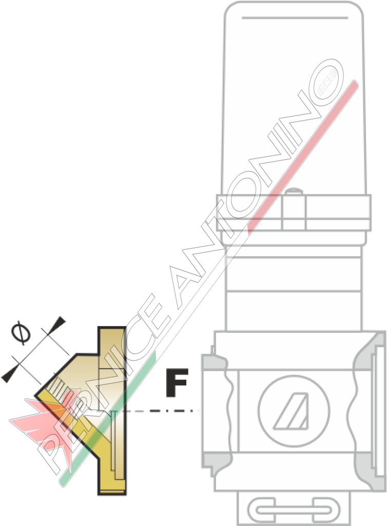 Flange for pressure gauge for SERIES 463/863 valves