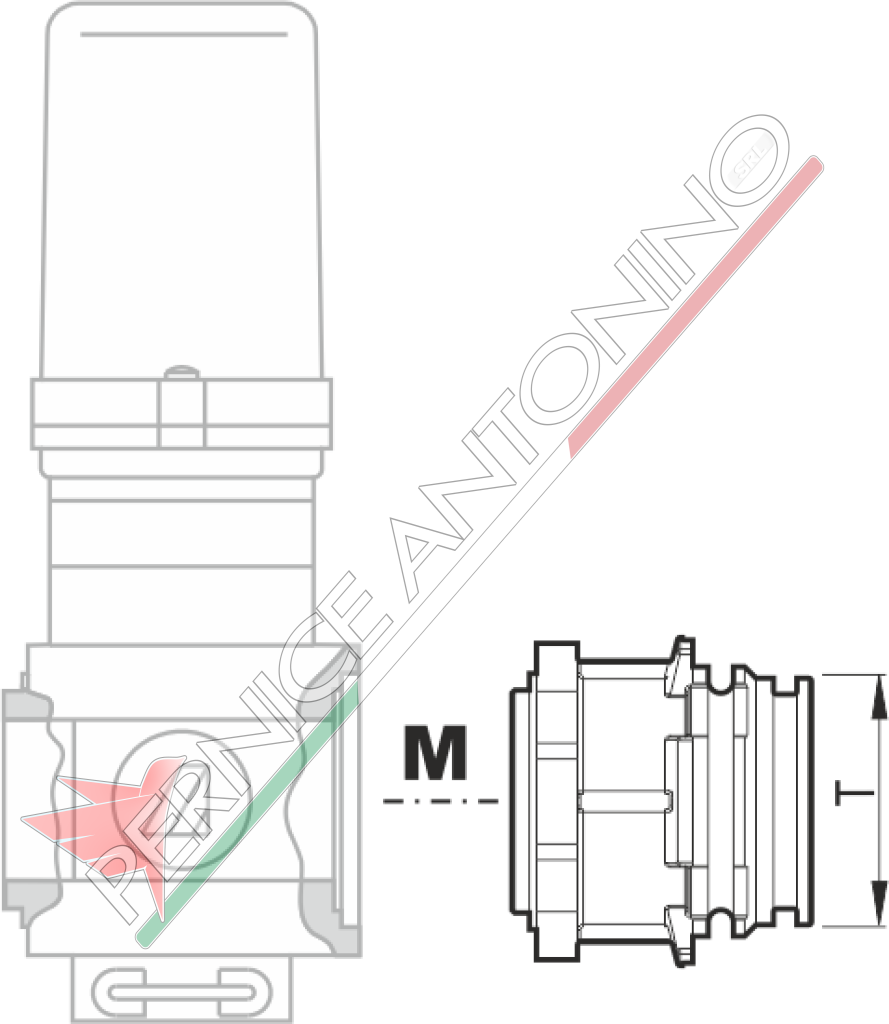 Flange with fork connection for SERIES 463/483 valves