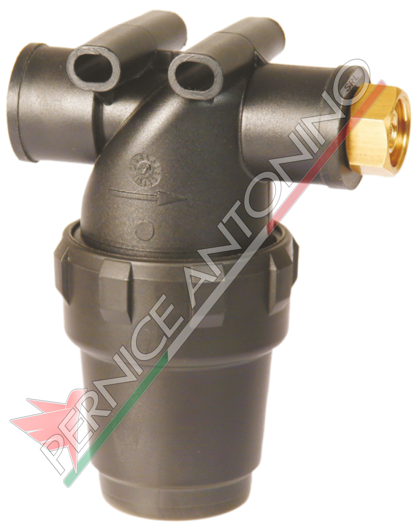 Inline filter with swivel threaded coupling