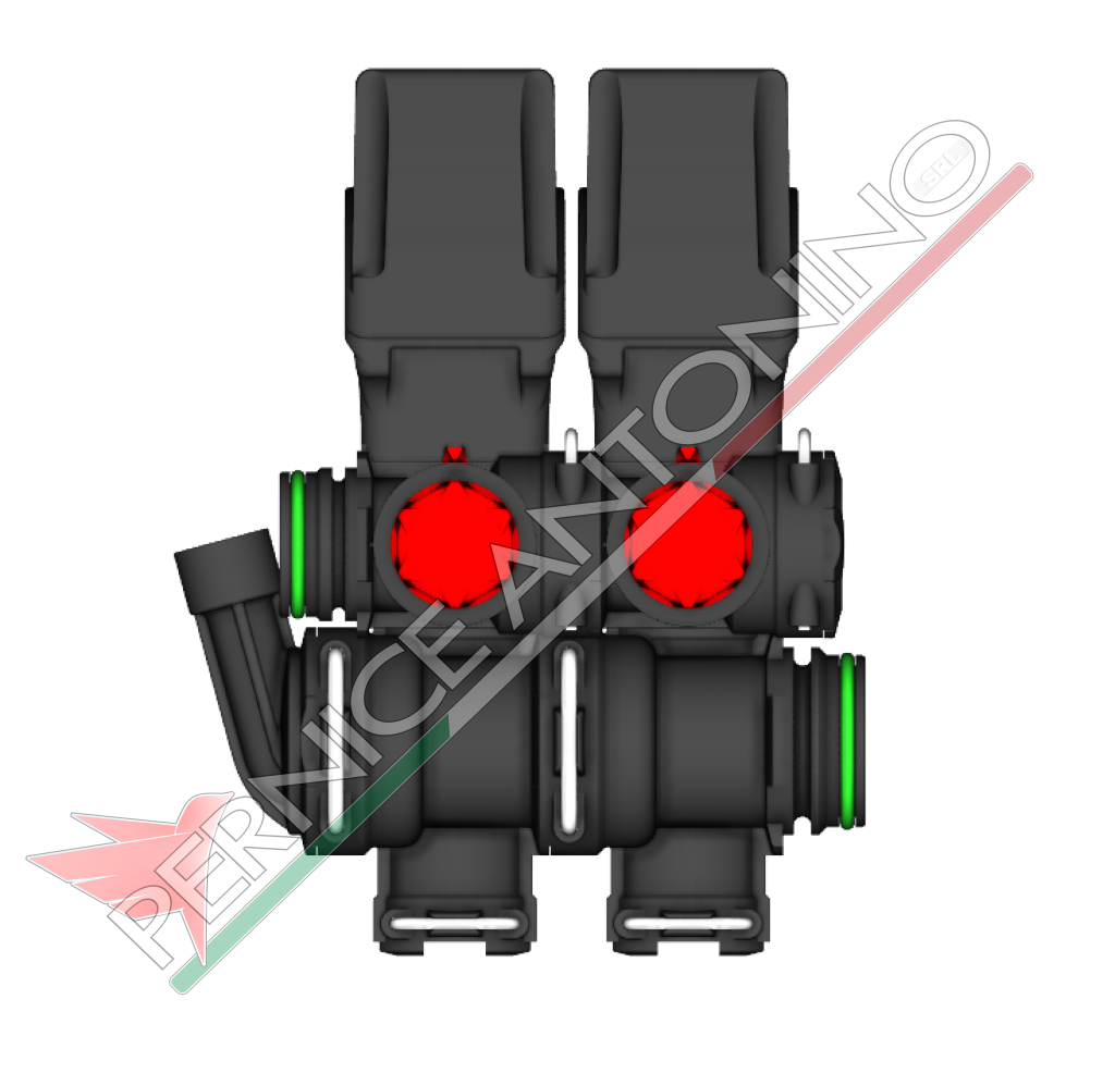 Group of electric valves with calibrated returns