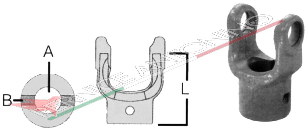 COUPLING YOKES WITH CYLINDRICAL HOLE AND PIN 18x47