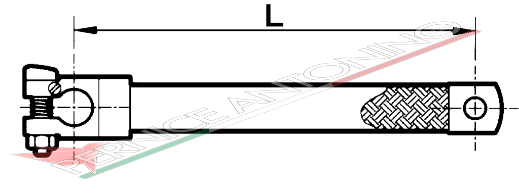 Treccia di massa con morsetto batteria