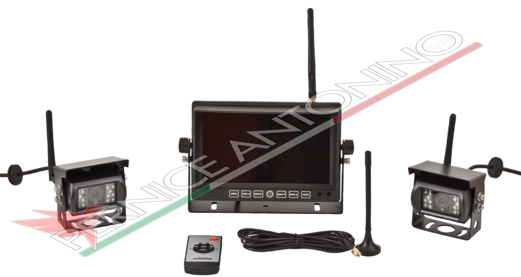 KIT VIDEOCAMERA WIRELESS 12-24 VOLT CON DUE TELECAMERE