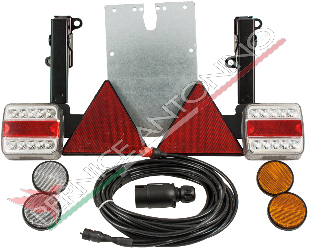  Kit completo di fanali 12V/24V a led montati su supporto con ribaltamento a scatto