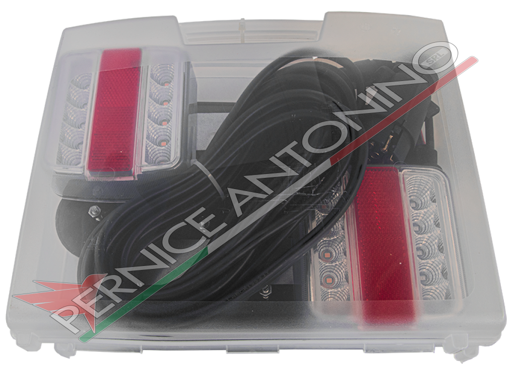  Kit completo di fanali 12V/24V a led e catadiottri triangolari montati su supporto magnetico