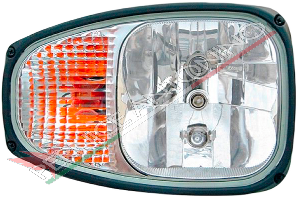 Main headlamp complete with bulbs with RIGHT direction indicator