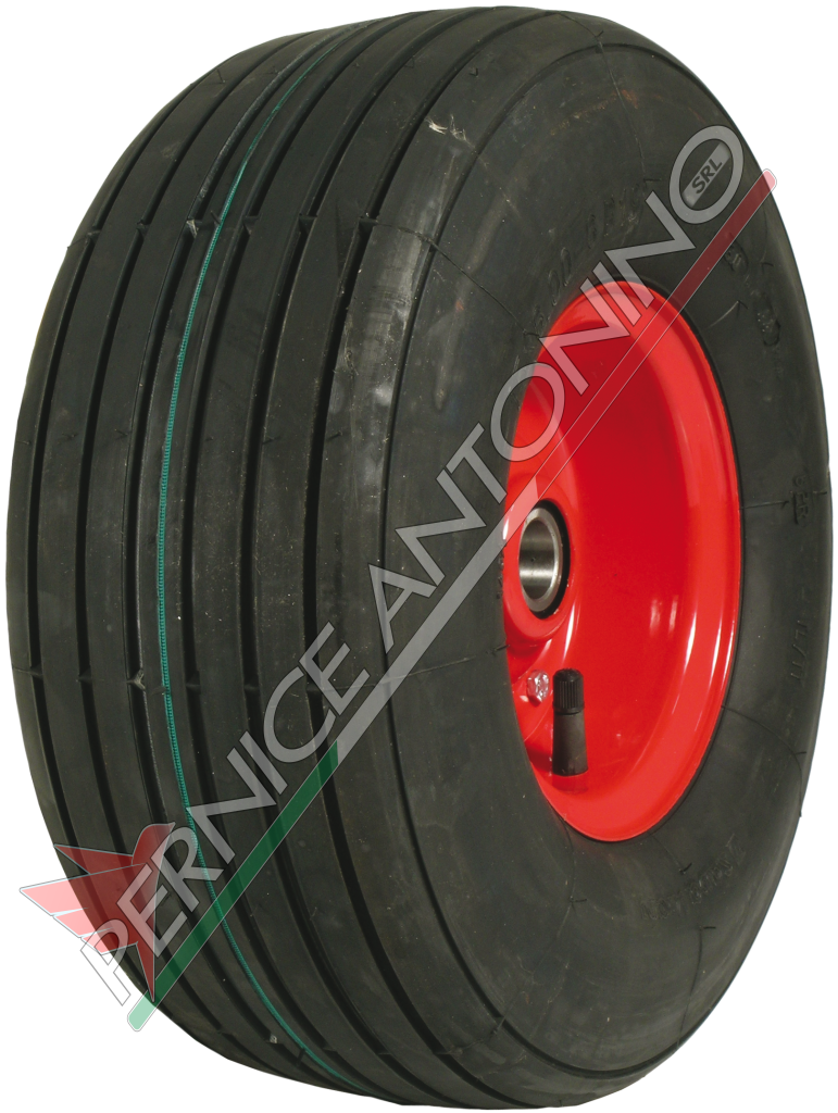 RIBBED TYRED WHEELS WITH BEARINGS