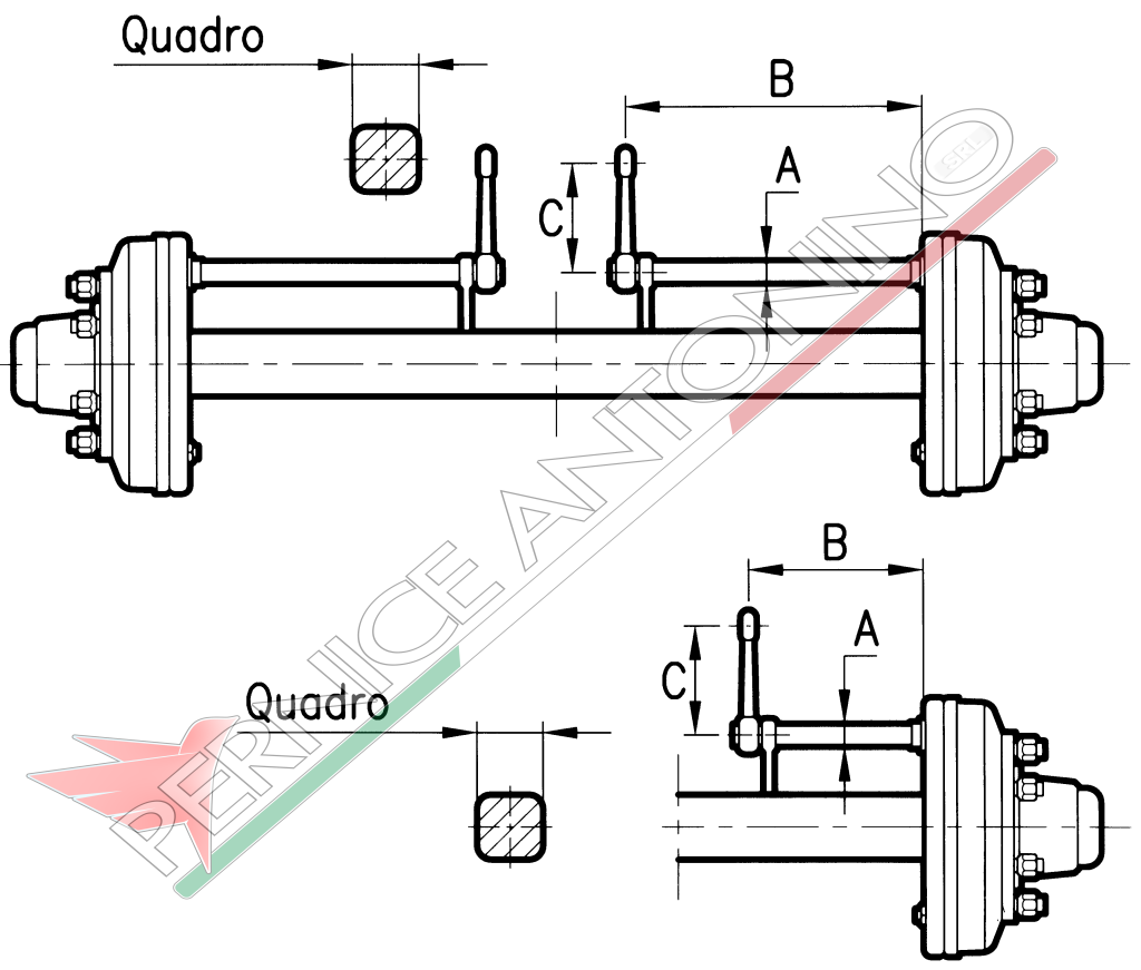 AXLES WITH BRAKE MADE OF IRON