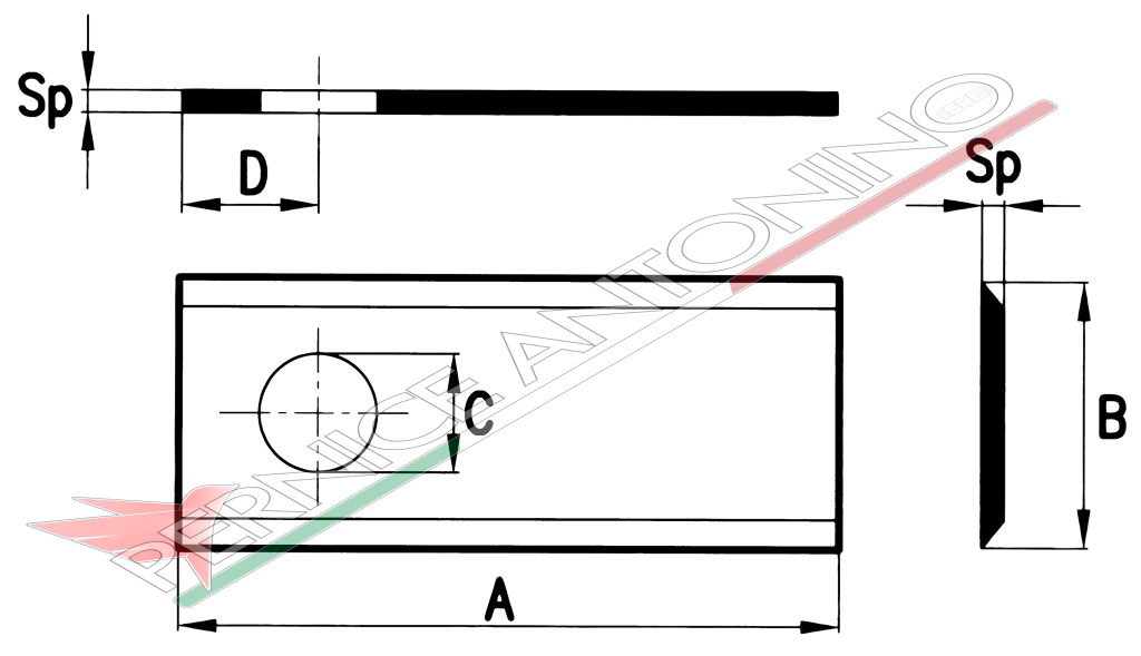 Coltello per falciatrici rotative