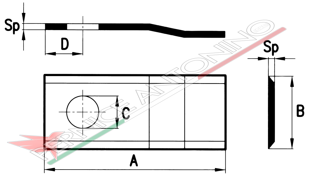 Coltello per falciatrici rotative