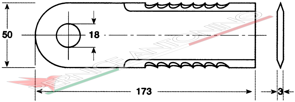 Coltello per trinciapaglia dentato