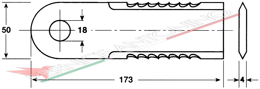 Coltello per trinciapaglia dentato