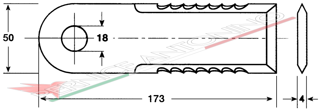 Coltello per trinciapaglia dentato