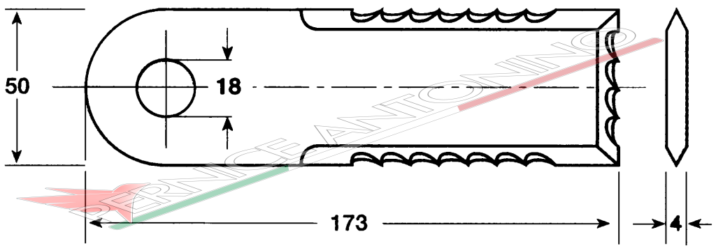 Coltello per trinciapaglia dentato