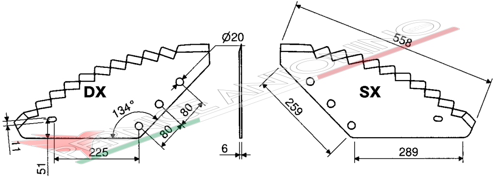 BLADES FOR MIXING MACHINES-VERTICAL