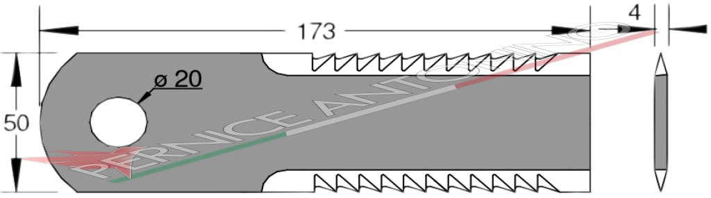 Mower toothed blade for forage cutting