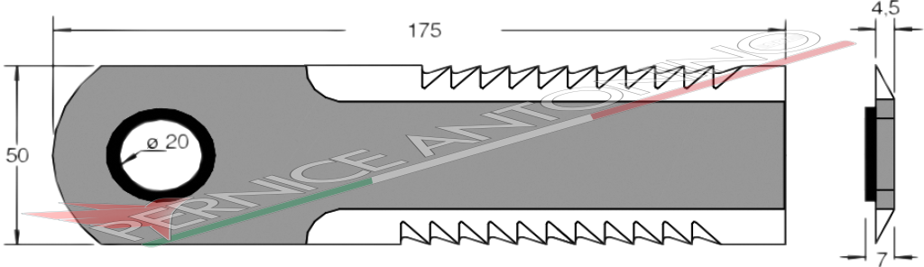 Mower toothed blade for forage cutting