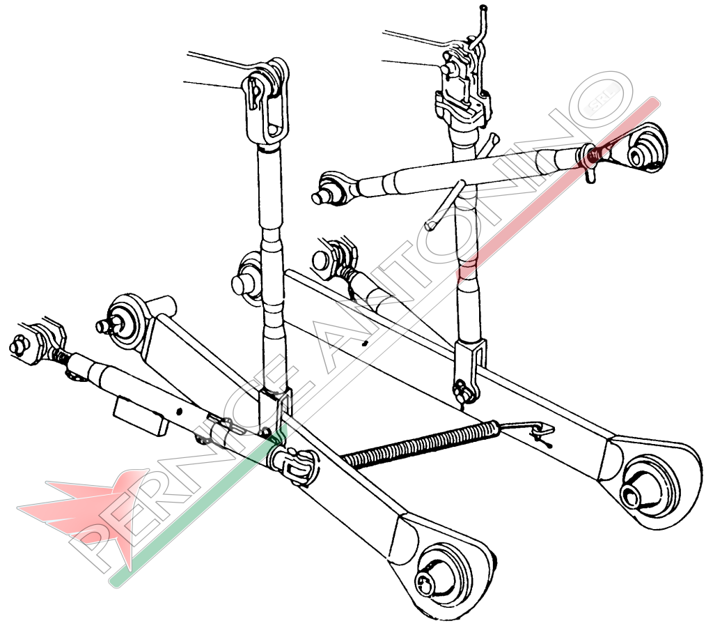 Gruppo attacco a 3 punti completo per FIAT ISEKI KUBOTA