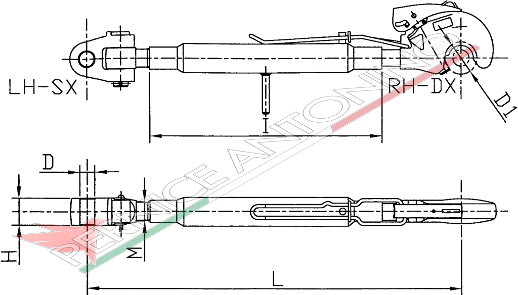 Top link with hook and cross joint