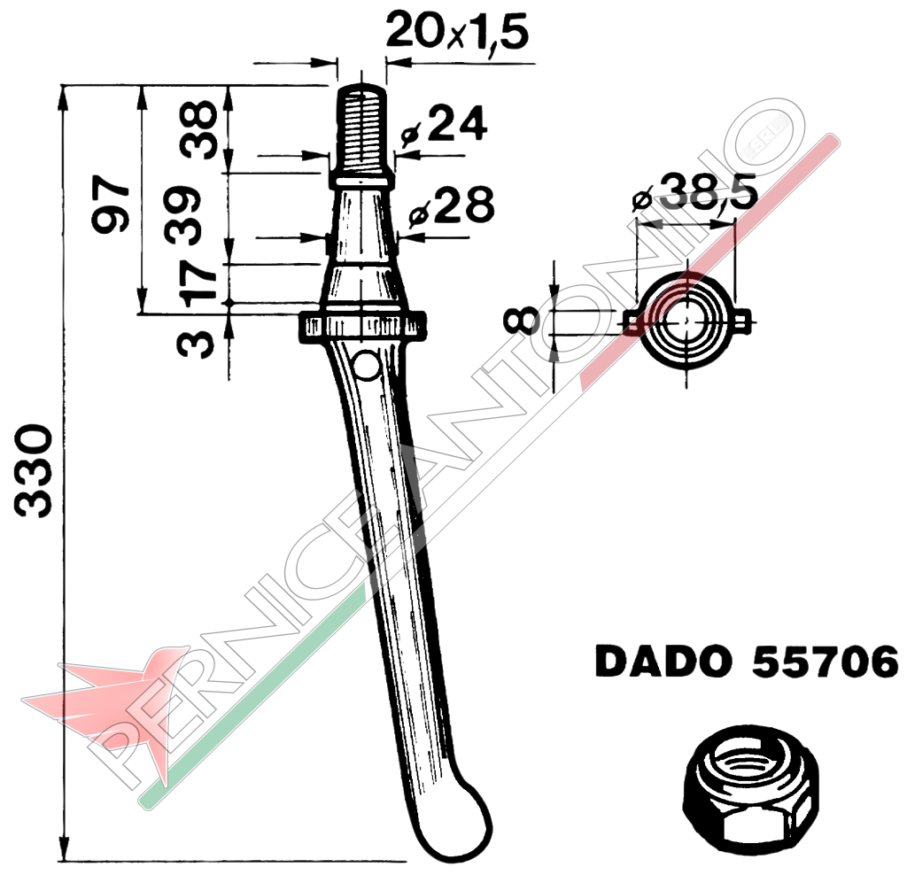 Dente per erpici rotativi - Conico