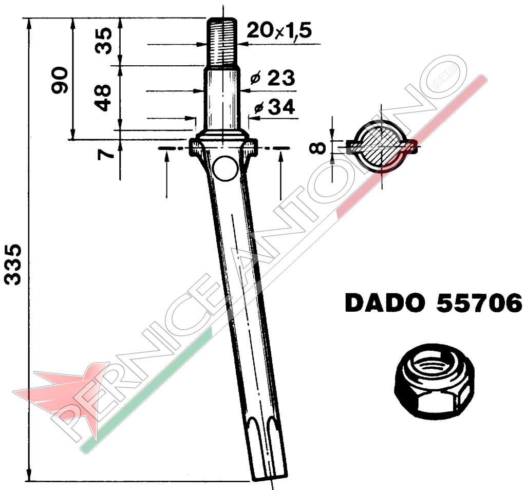 Dente per erpici rotativi - Cilindrico