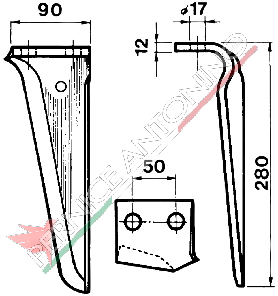 Dente per erpici rotativi - Diamante (Originale)