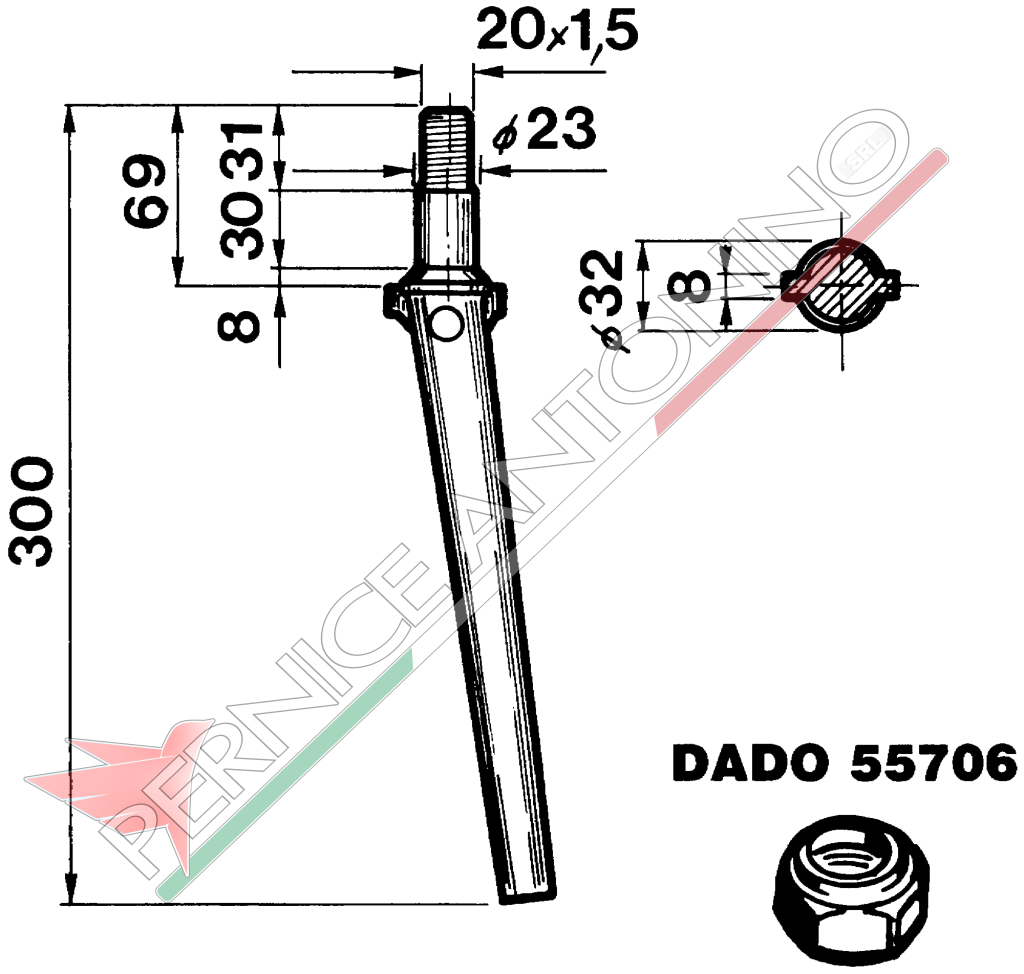 Dente per erpici rotativi - Cilindrico