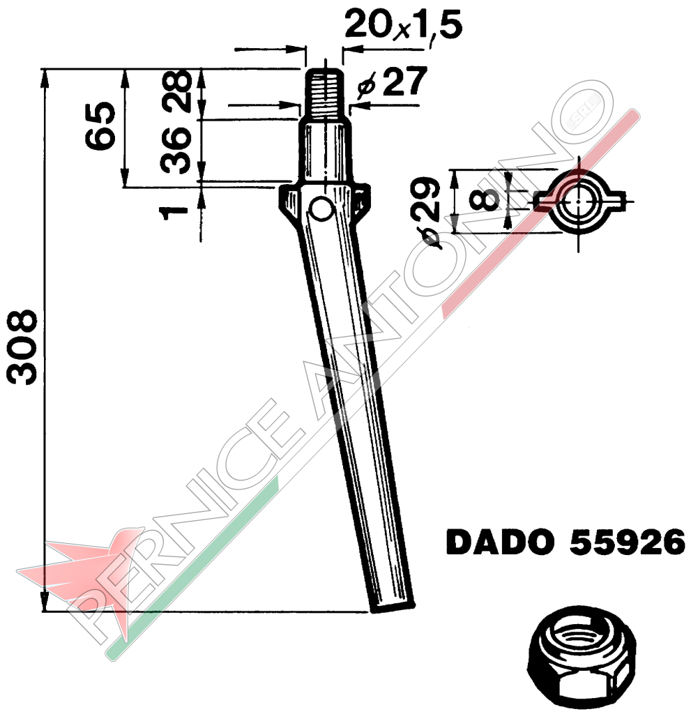 Dente per erpici rotativi - Conico