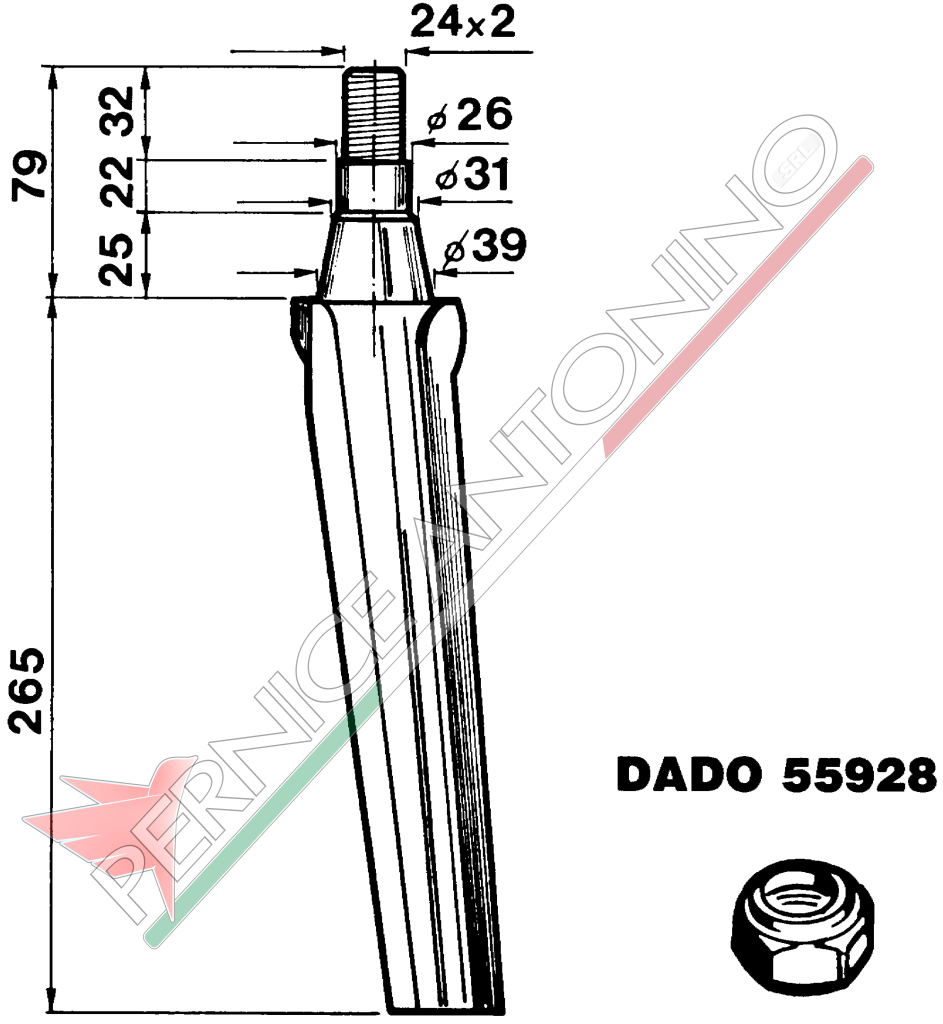 Dente per erpici rotativi - Conico piatto