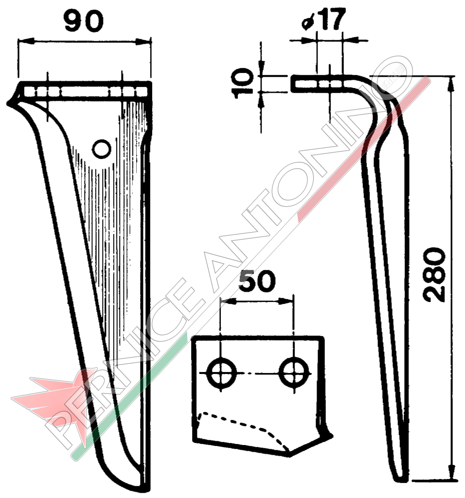 Dente per erpici rotativi