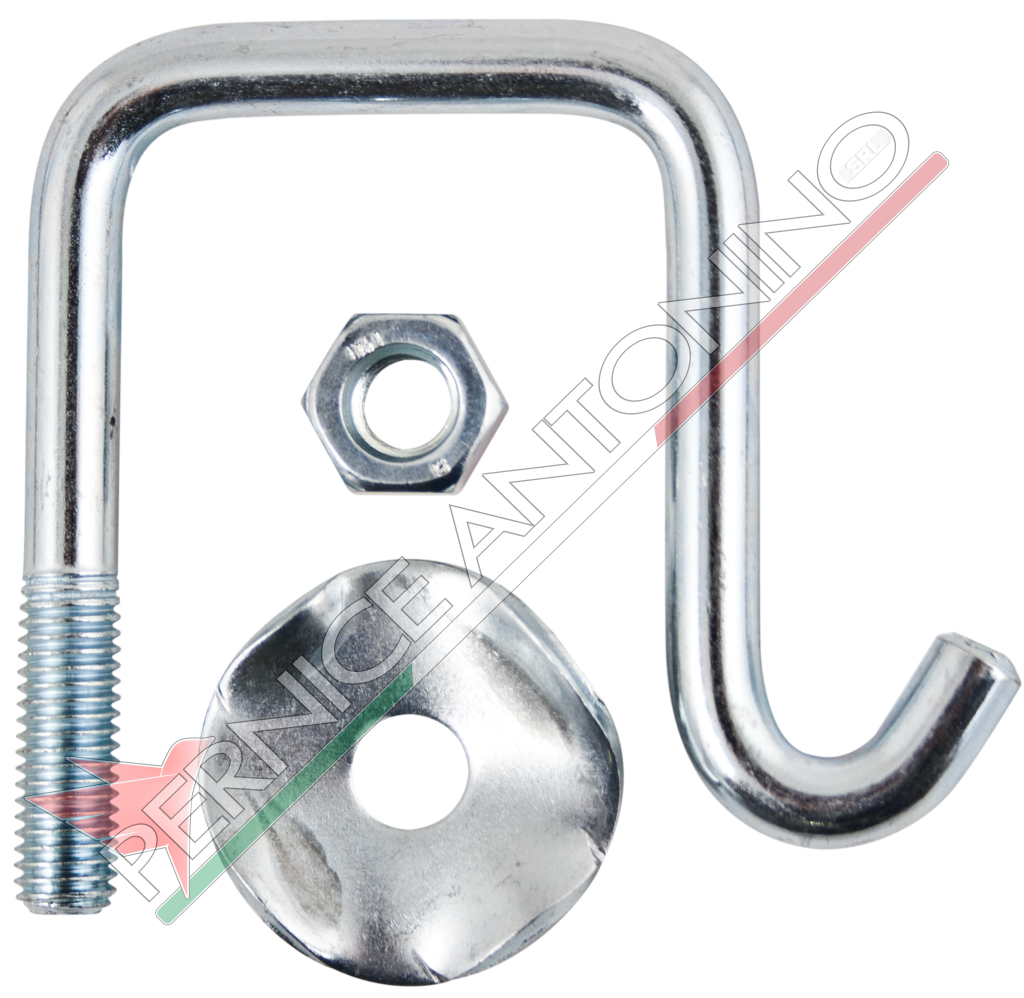 Shackle with washer and nut