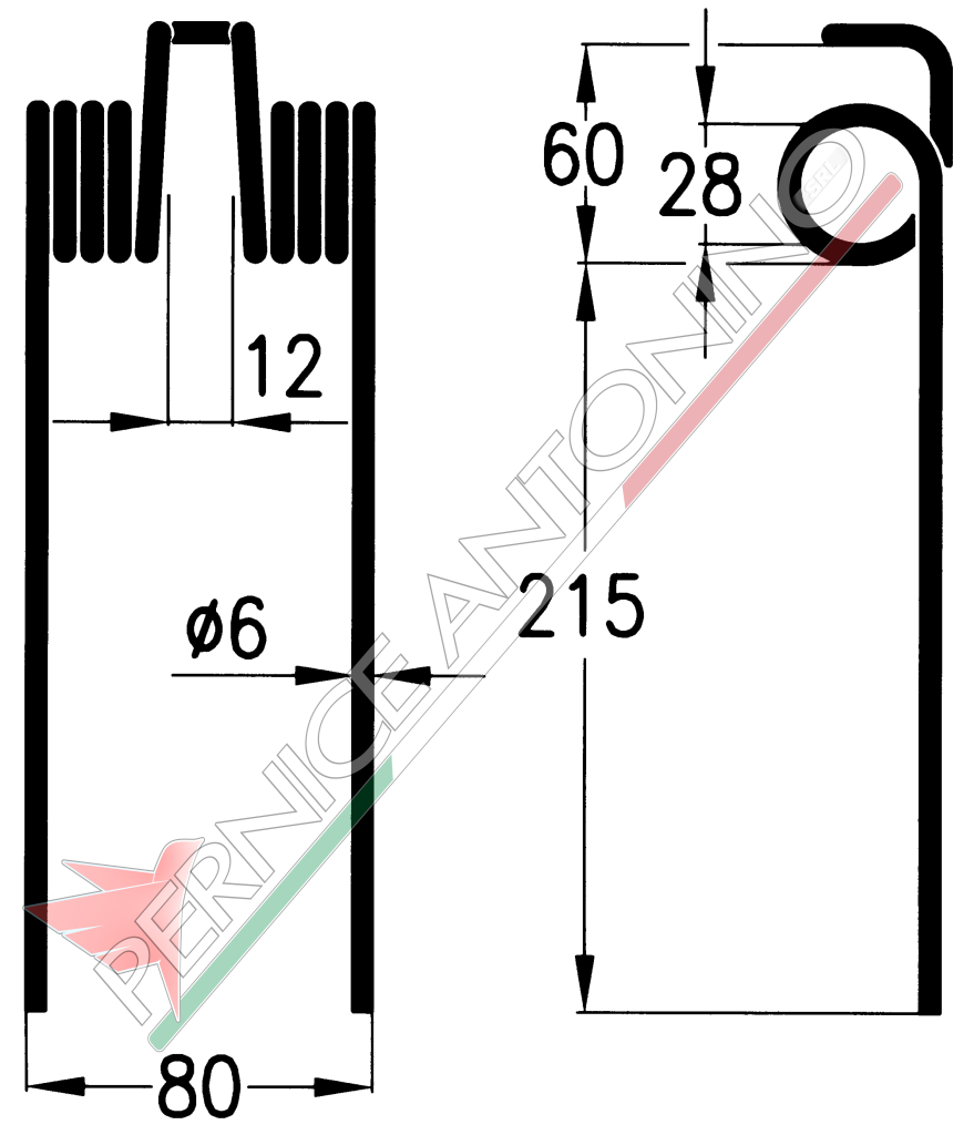 Spring for side delivery rakes