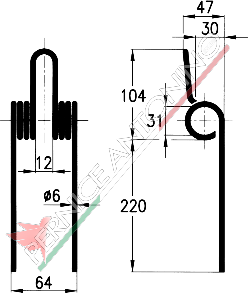 Molla per ranghinatore a pettine