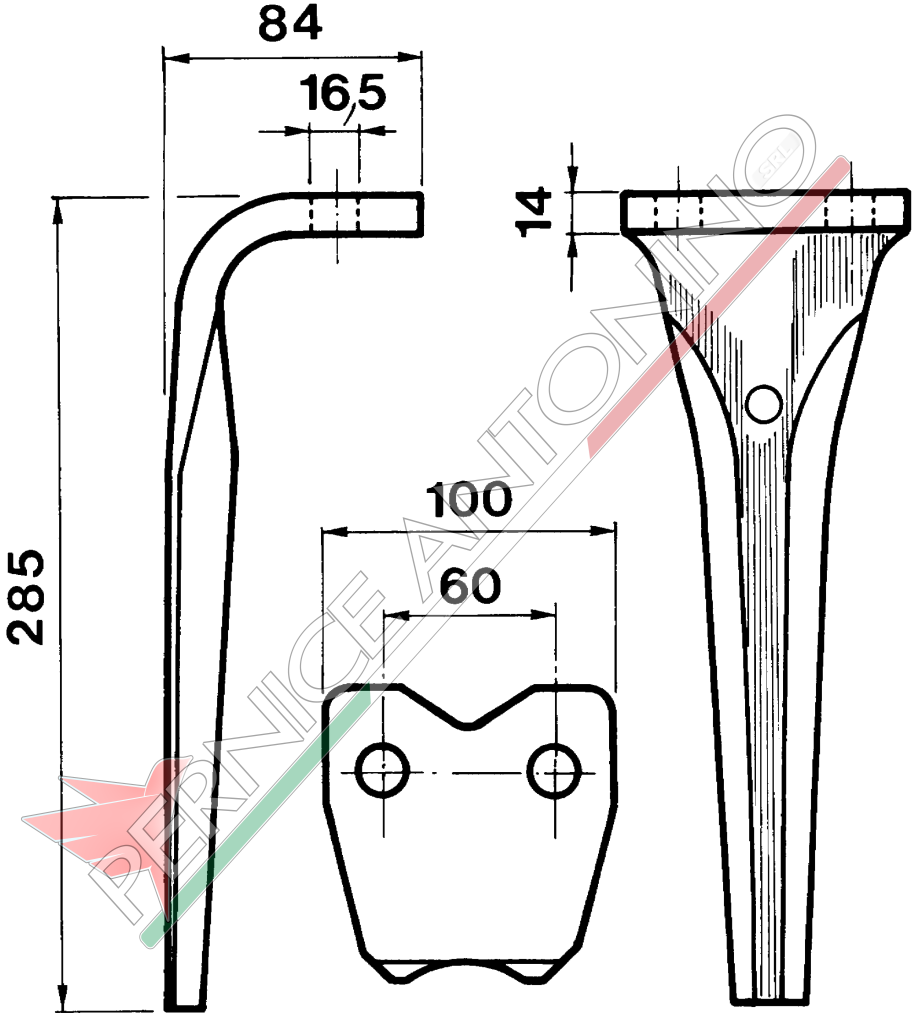 Dente per erpici rotativi - Unidirezionale