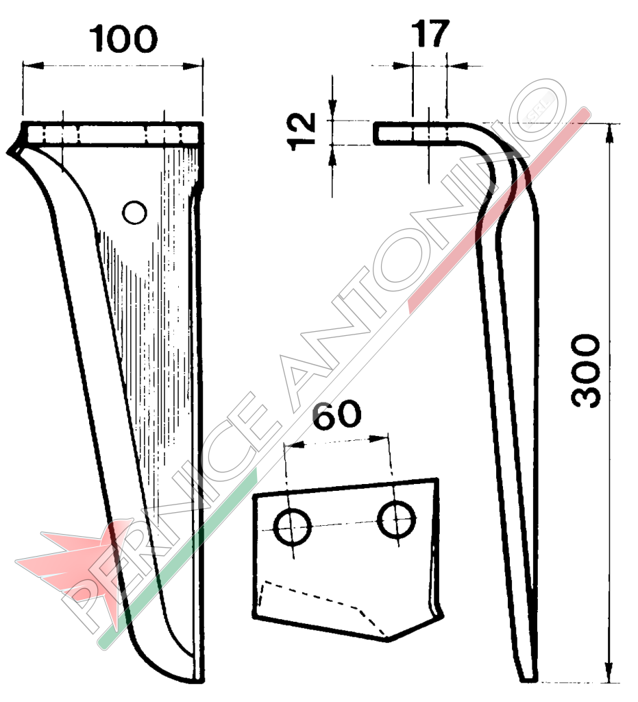 Dente per erpici rotativi - T51