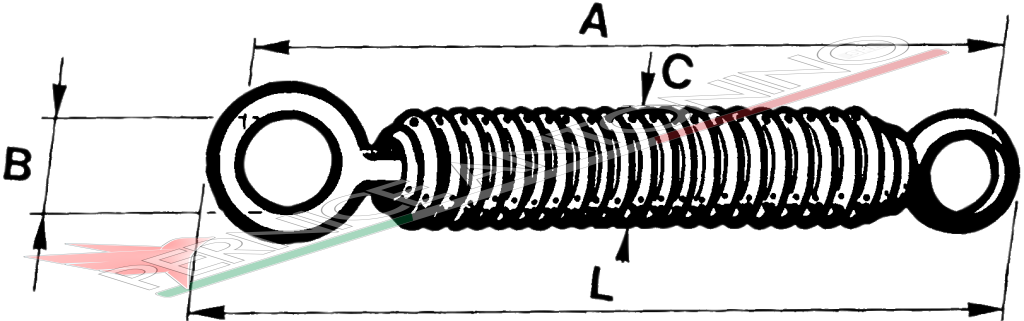 Spring with swivel eye for tiller