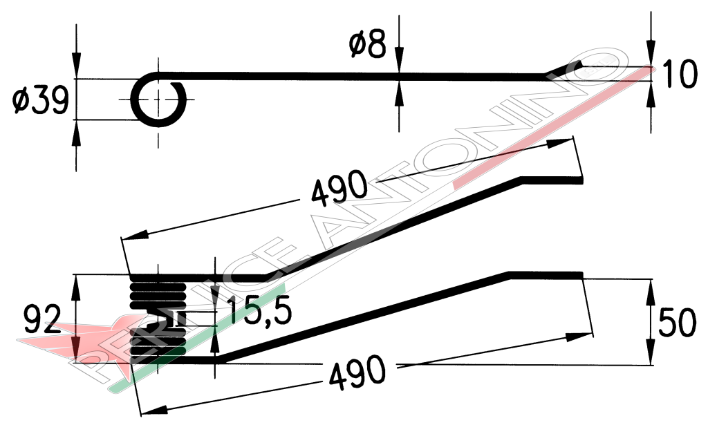 Rotary swather spring